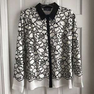 Karl Lagerfeld Size Small Lace Overlay and Blouse